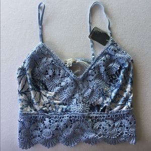 Blue Tie Dye Crop Top